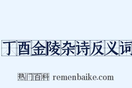 丁酉金陵杂诗反义词是什么意思的图片